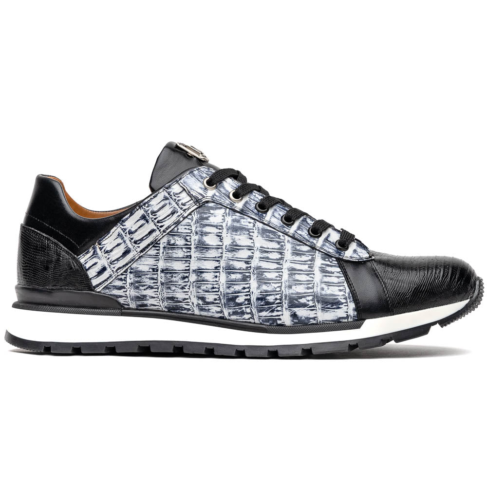 Marco Di Milano Portici Newspaper Men's Exotic Lizard / Crocodile Casual Sneakers - 8.5