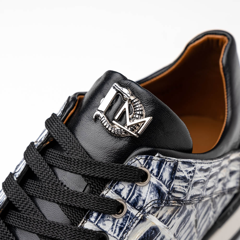 Marco Di Milano Portici Newspaper Men's Exotic Lizard / Crocodile Casual Sneakers - 8.5