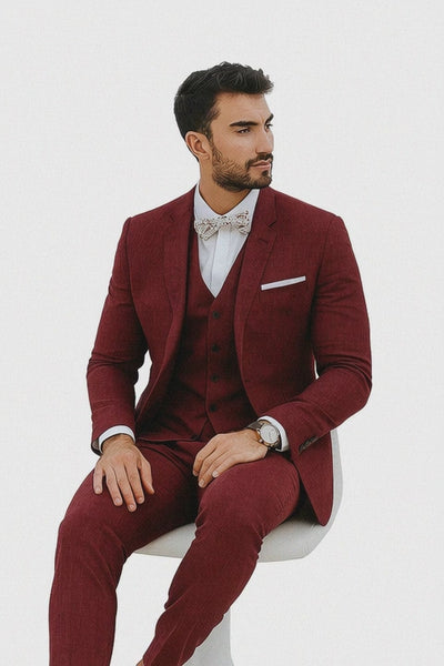  Light Burgundy Summer Fabric Suit