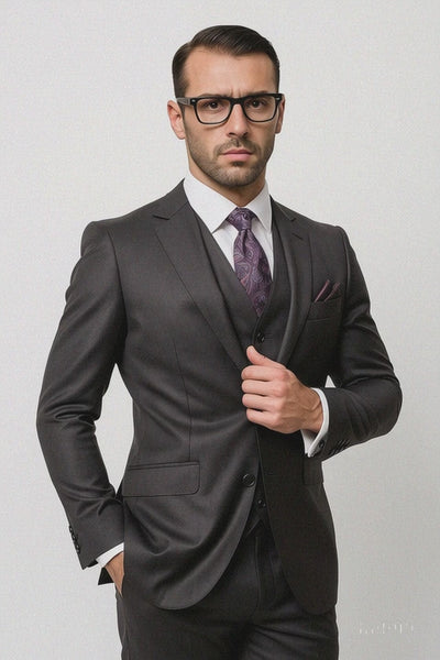  Charcoal 2-Button Regular Fit Suit