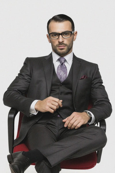  Charcoal 2-Button Regular Fit Suit