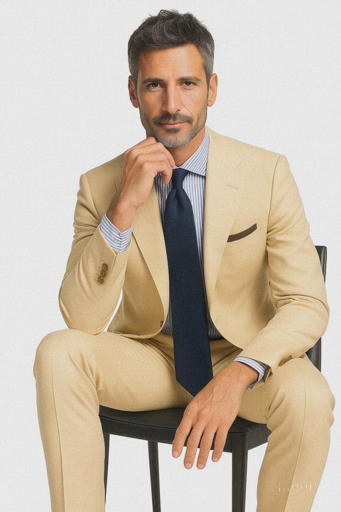 Sand Linen  Summer Fabric Suit