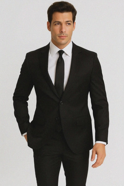 Linen Black Summer Fabric Suit