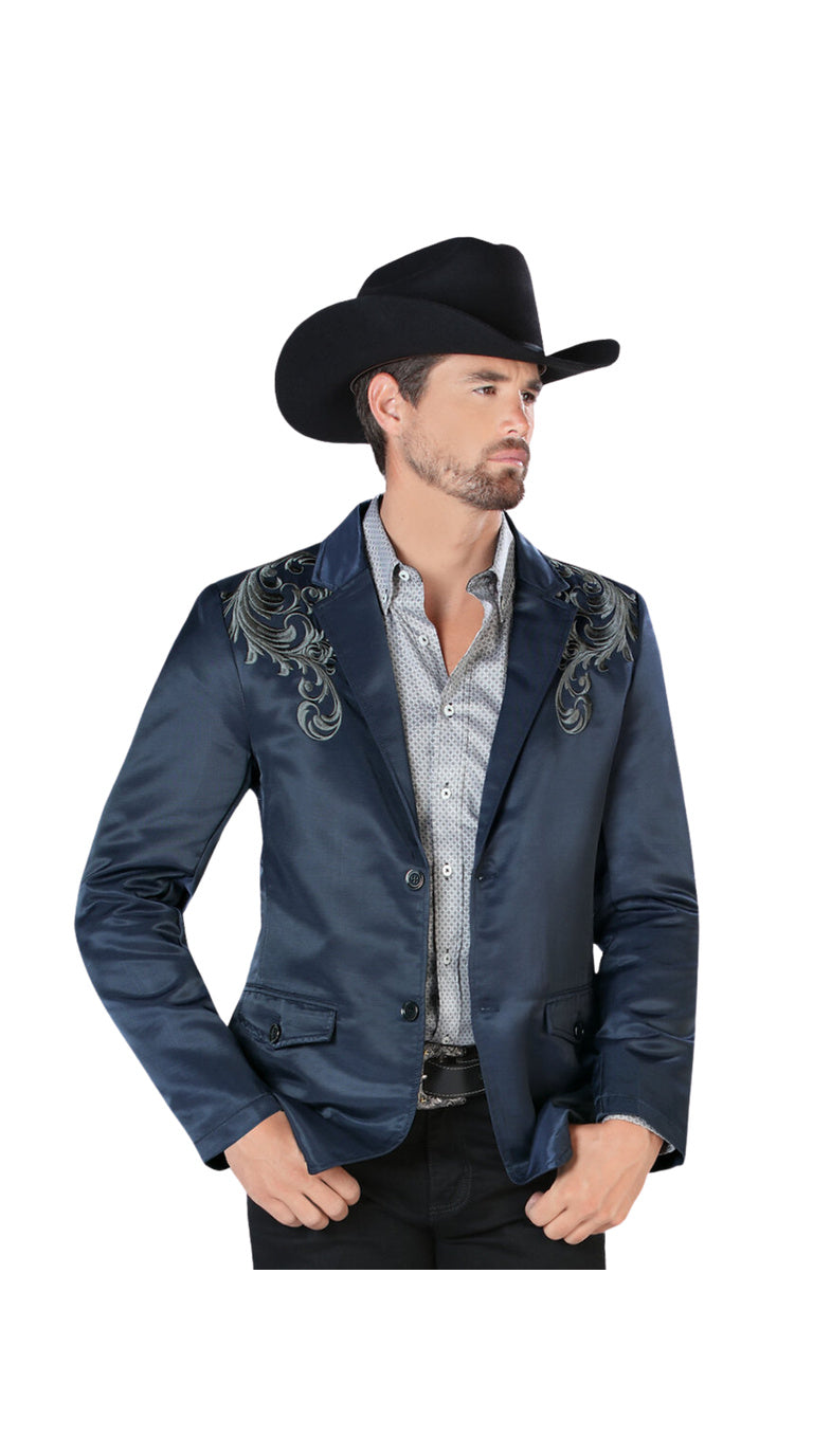 Montero Men's Embroidered Western Blazer – Slim Fit (ID 2173)