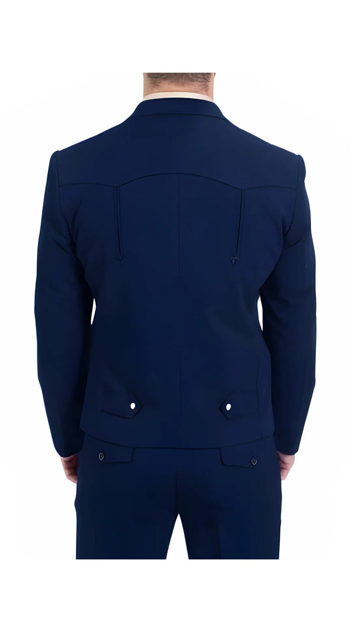 Men's Navy Western Suit 2-Piece - Cowboy Suit with Western Yoke & Pearl Snaps