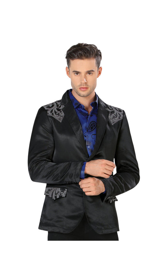 Montero Men's Embroidered Western Blazer – Slim Fit (ID 2178)