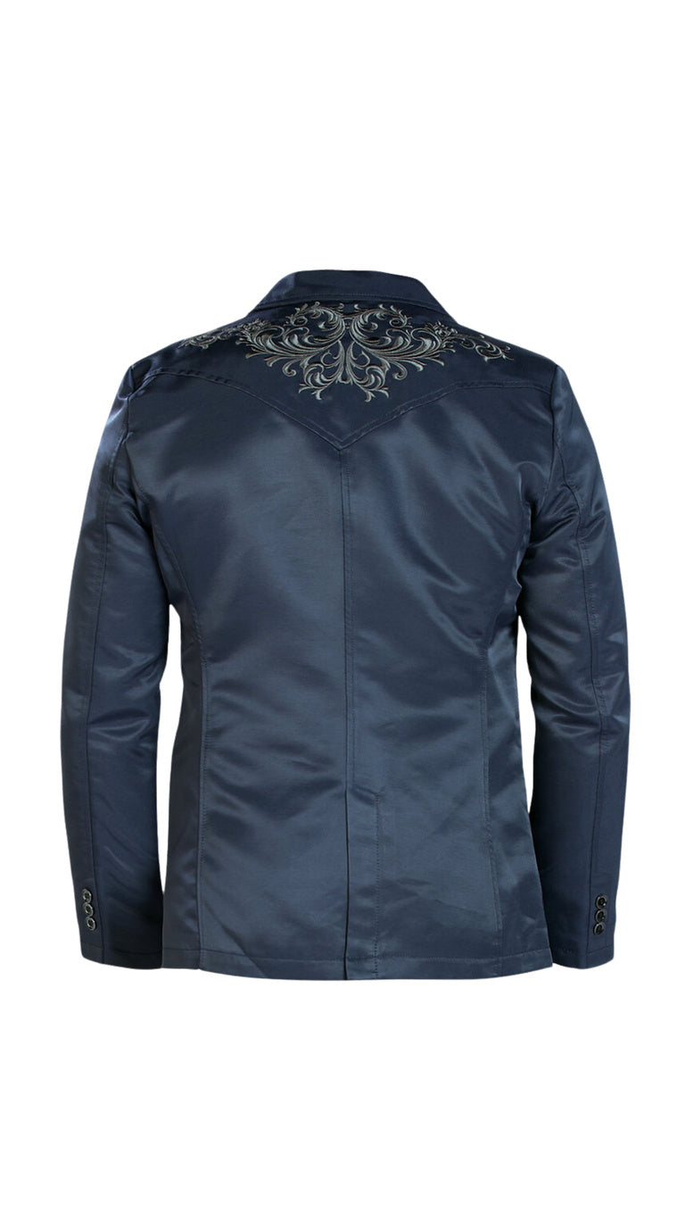 Montero Men's Embroidered Western Blazer – Slim Fit (ID 2173)