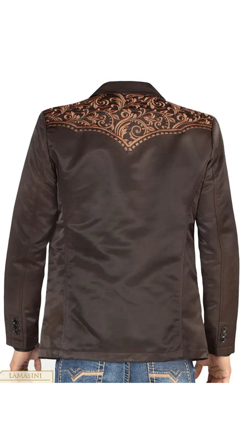 Lamasini Men's Embroidered Western Blazer – Slim Fit (ID 506)