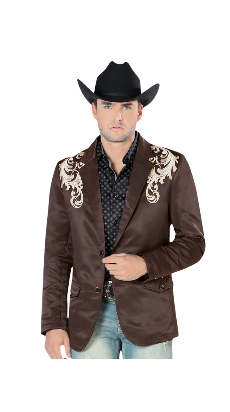Montero Men's Embroidered Western Blazer – Slim Fit (ID 2173)