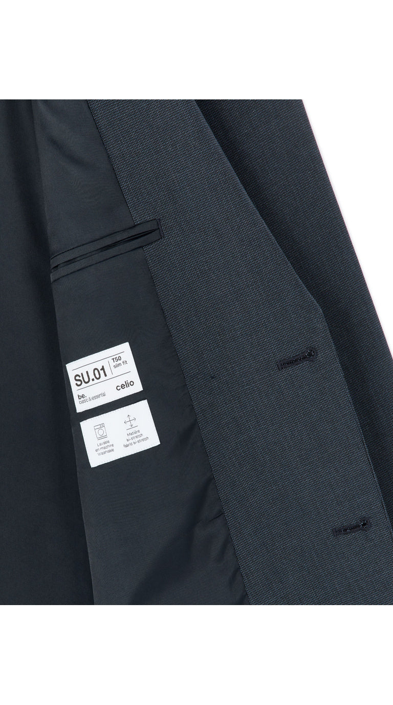 Slim Fit Bi-Stretch Suit Jacket - Navy Fant