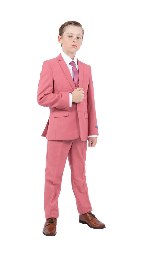 Perry Ellis Boy's 5-Piece Solid Suit - Coral