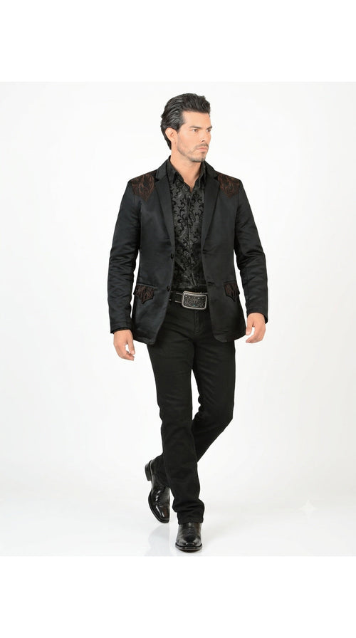 Montero Men's Embroidered Western Blazer – Slim Fit (ID 2178)