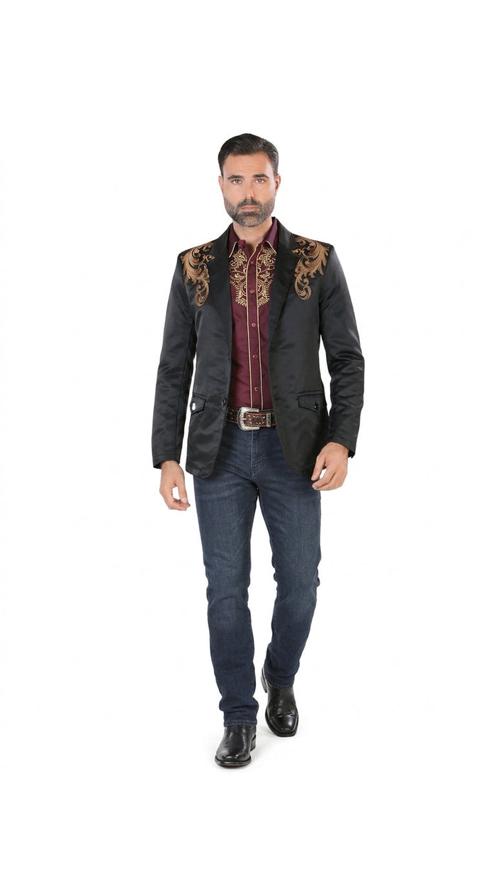 Montero Men's Embroidered Western Blazer – Slim Fit (ID 2173)