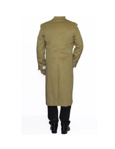 Mens Camel Big And Tall Full Length Wool Overcoat