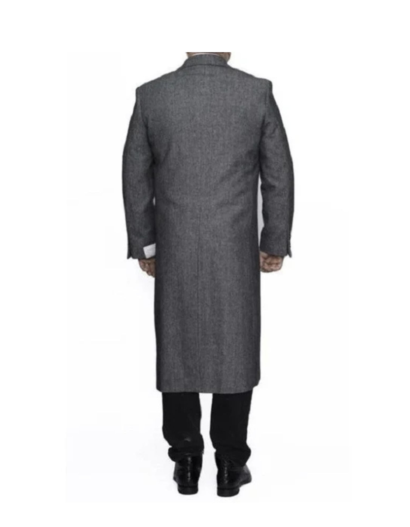 Grey Big And Tall Full Length 48 Long Overcoat - Coat Size 38