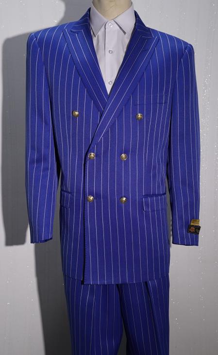 Double Breasted Suit Many Styles & Brands $99UP 2pc Men's SHARP Double Breasted DRESS Blazer / Sportcoat Jacket /Purple/White Bold Stripe