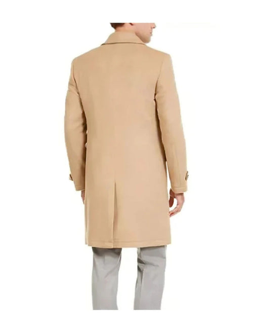 Camel Hair Top Coat - Double Breasted Coat - Big and Tall Peacoat - Top coats For Mens