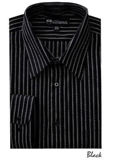 Classic Stylish Contrast Stripes Style Multi-Color Men's Dress Shirt