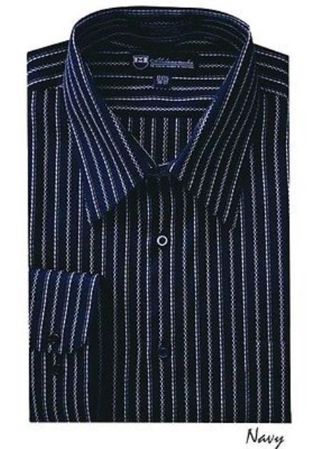 Classic Stylish Contrast Stripes Style Multi-Color Men's Dress Shirt