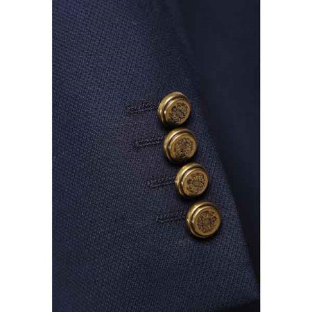 "Wholesale Mens Jackets - Wholesale Blazer - "Navy Blue Brass Buttons  Blazer