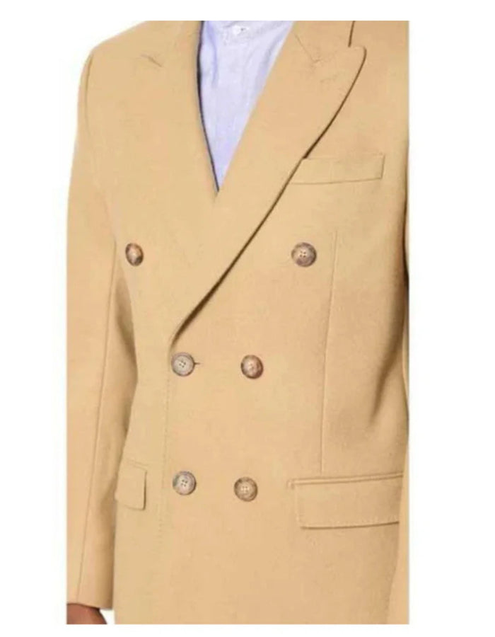 Camel Hair Top coat - Double Breasted Coat - Big and Tall Peacoat - Top coats For Men