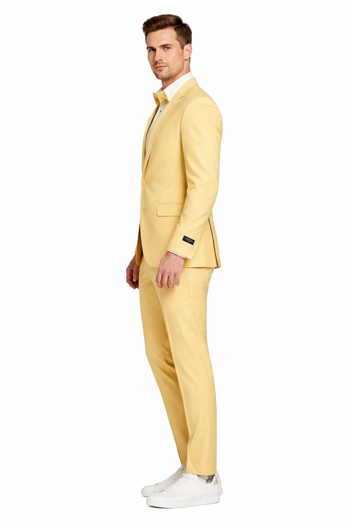 Prom 2026 Suit - Light Gold Prom Tuxedo - Summer Slim Fit Suits
