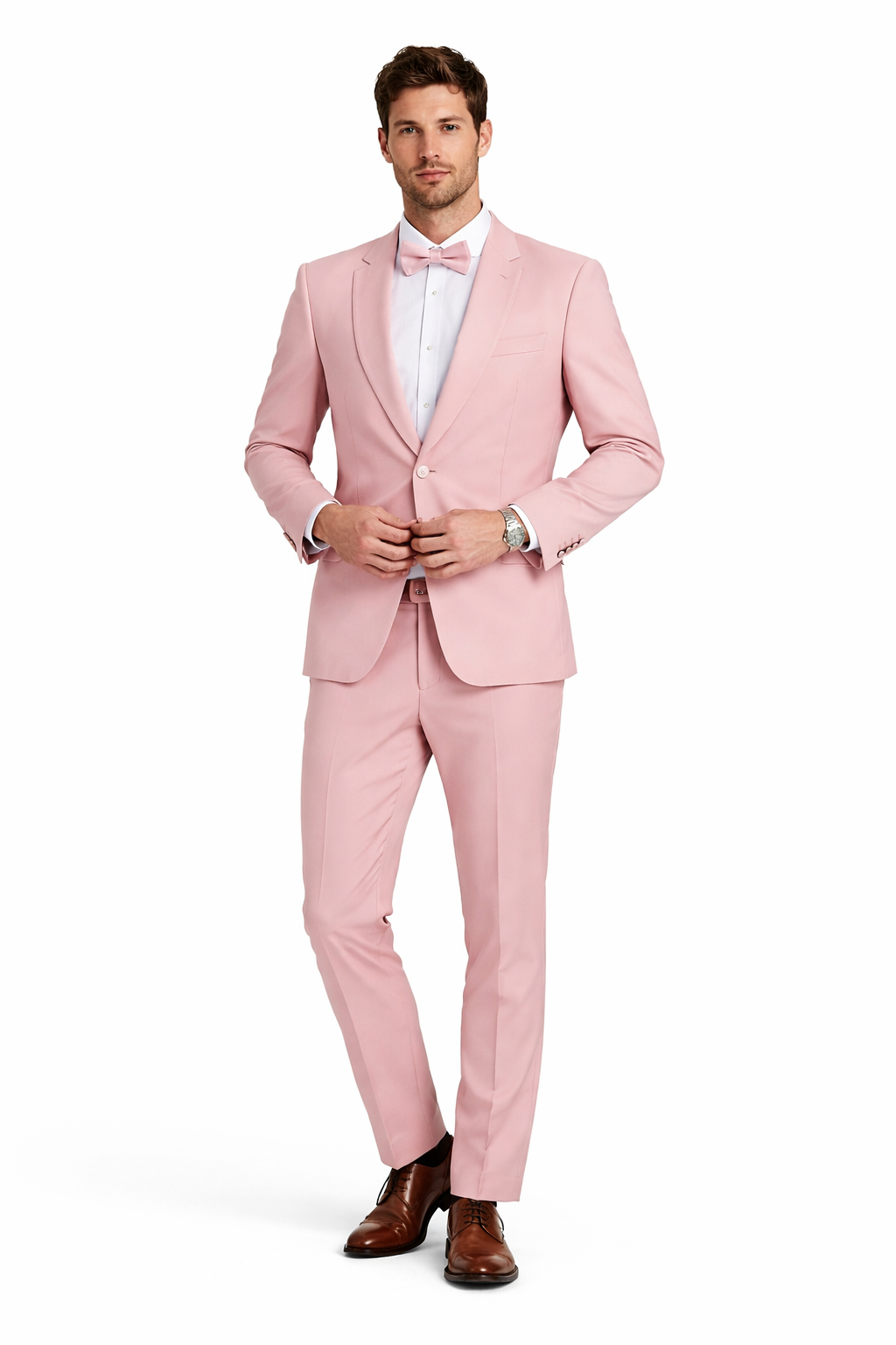 Prom 2026 Suit - Light Blush Prom Tuxedo - Summer Slim Fit Suits - 38 Short Jacket+32 Waist Adjustable 28to34)(Height: 5’4”to5’7”)(Neck 15-16.5)S-M)
