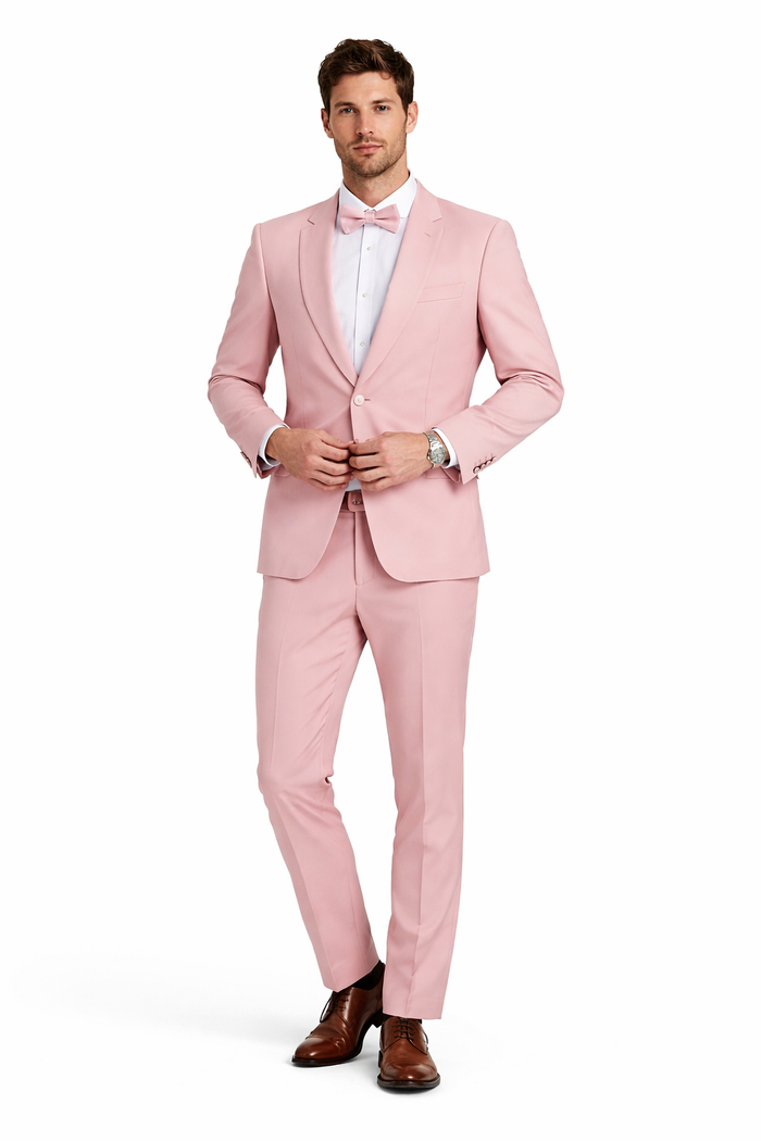 Prom 2026 Suit - Light Blush Prom Tuxedo - Summer Slim Fit Suits