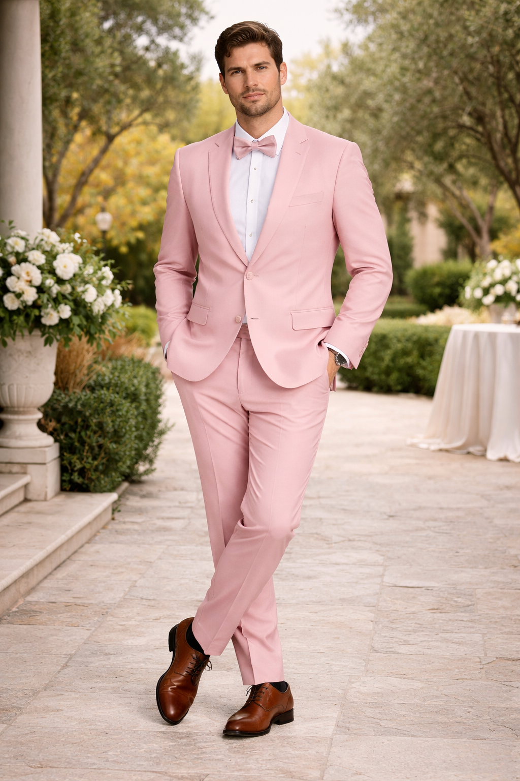 Prom 2026 Suit - Light Blush Prom Tuxedo - Summer Slim Fit Suits