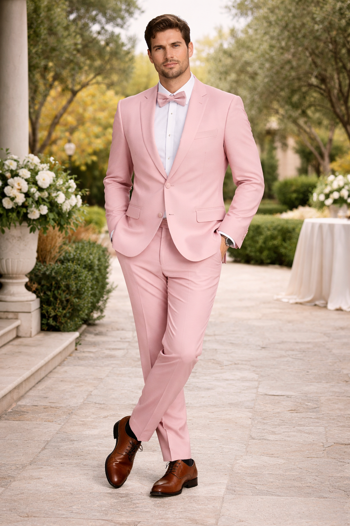 Prom 2026 Suit - Light Blush Prom Tuxedo - Summer Slim Fit Suits