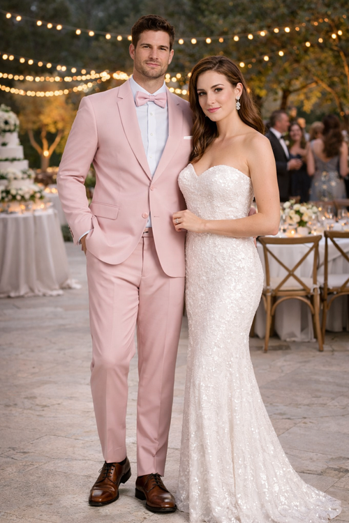 Prom 2026 Suit - Light Blush Prom Tuxedo - Summer Slim Fit Suits