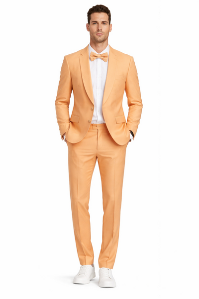 Prom 2026 Suit - Light Orange Prom Tuxedo - Summer Slim Fit Suits