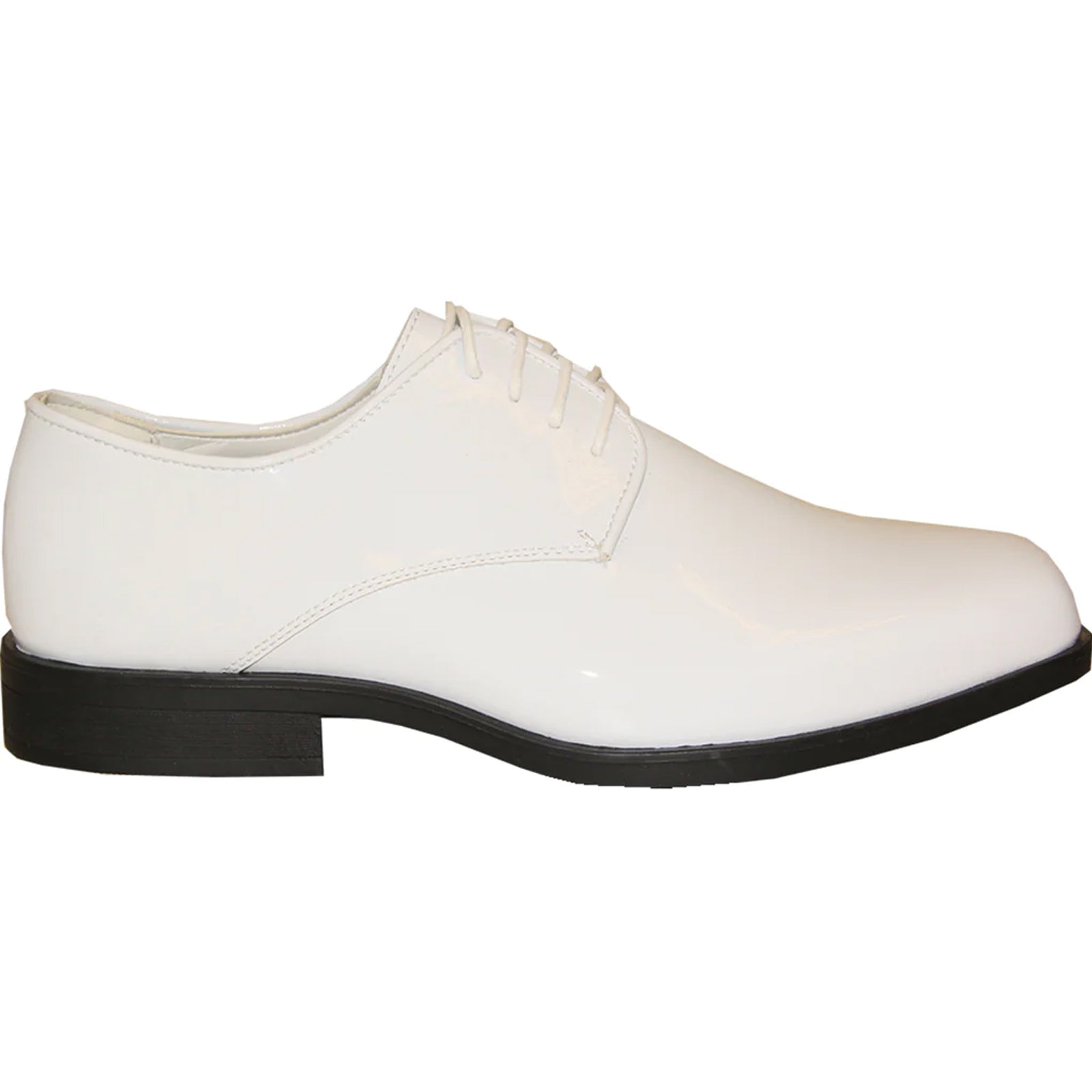 "White Patent Tuxedo Dress Shoe - Men's Classic Square Toe"