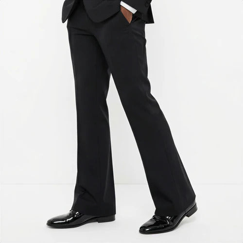 Bootcut wedding suit Black Shawl Lapel Bootcut Tuxedo with Stone Trim – Prom and Wedding - 34 Short or Extra Small