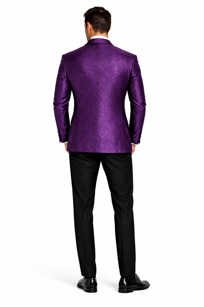 Purple Paisley Tuxedo Jacket Slim Fit