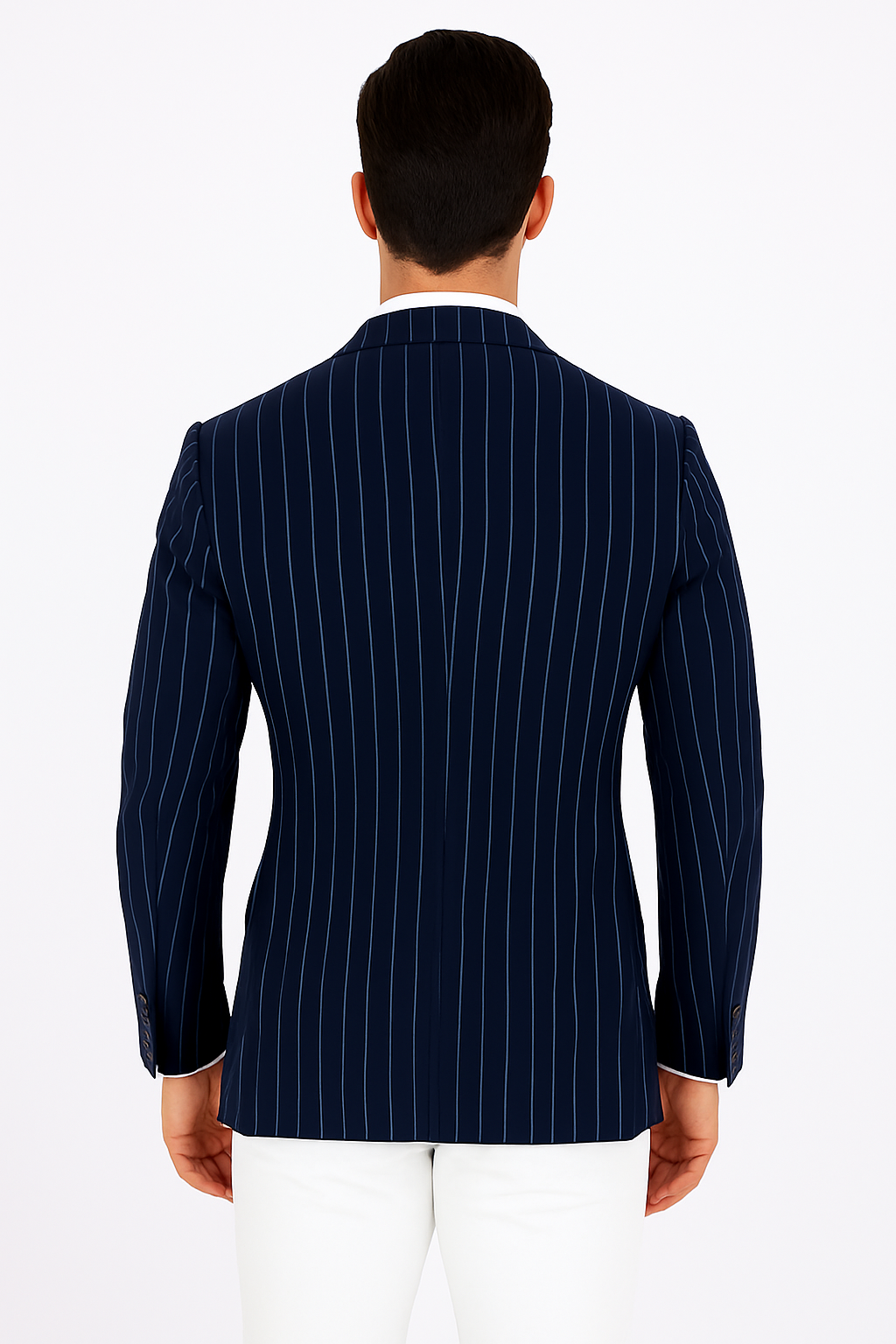 Purple Pinstripe Blazer With White Pants - Suit - Party Blazer - New Arrival - 36 Short