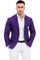 Purple Pinstripe Blazer With White Pants - Suit - Party Blazer - New Arrival