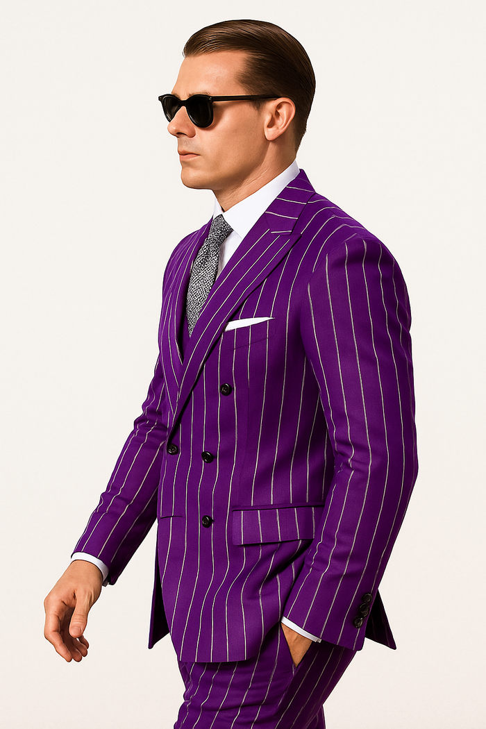 Purple Pinstripe Suit - Gangster Suit - 1920's Suit - New Arrival