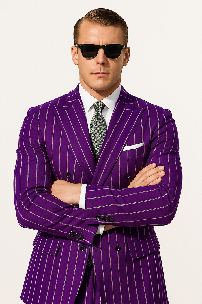 Purple Pinstripe Suit - Gangster Suit - 1920's Suit - New Arrival