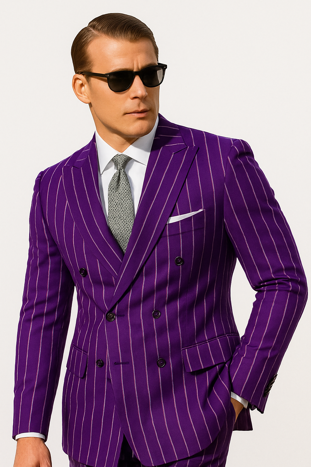 Purple Pinstripe Suit - Gangster Suit - 1920's Suit - New Arrival - Coat Size 38