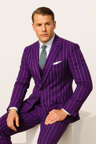 Purple Pinstripe Suit - Gangster Suit - 1920's Suit - New Arrival
