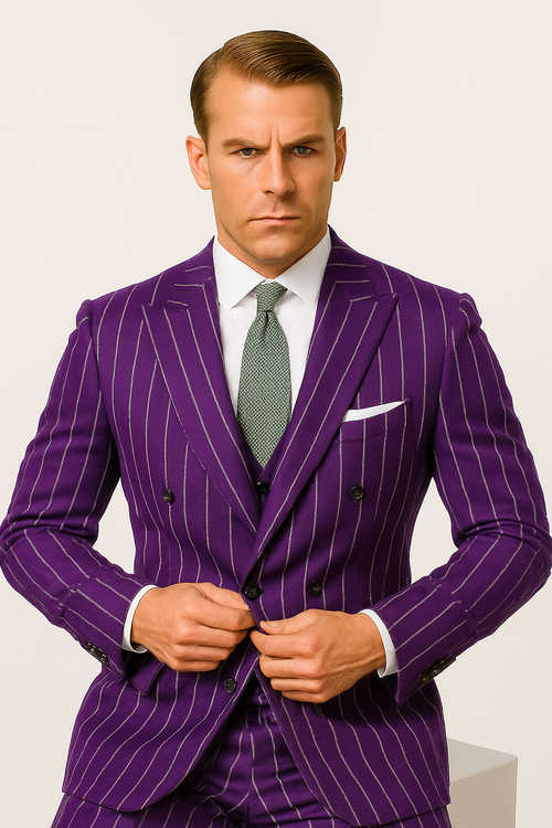 Purple Pinstripe Suit - Gangster Suit - 1920's Suit - New Arrival