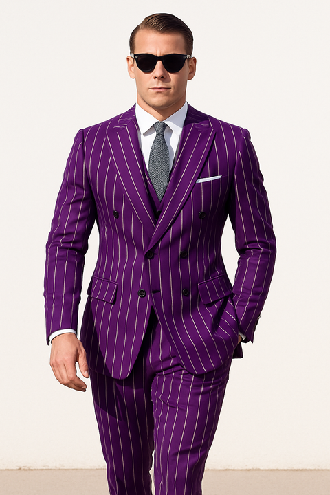 purple pinstripe dress pants Men's Pinstripe & Purple Suits: A Buying Guide for SMEs