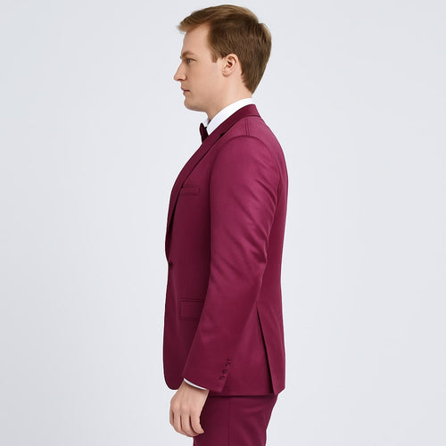 Purple Satin Tuxedo Set â€“ 4-Piece Statement for Weddings & Proms