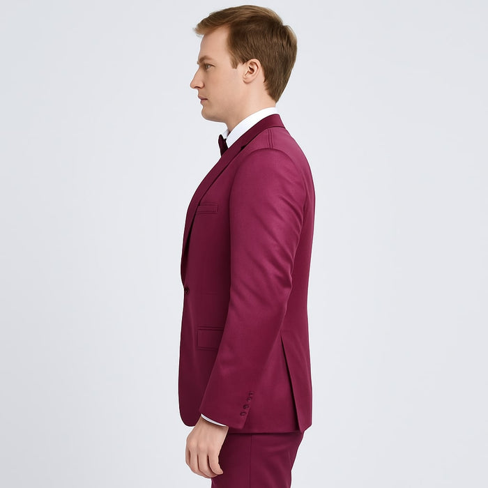 Purple Satin Tuxedo Set â€“ 4-Piece Statement for Weddings & Proms