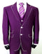 Mens 2 Button Purple Suit and White Trim Suit