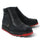 Python Print Square Toe Boots Black with Double Zipper