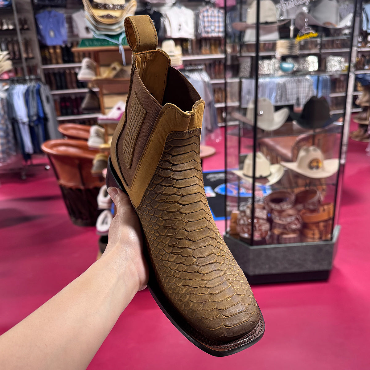 Ankle Cowboy Boots Python Print - EE