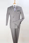 "Classic Men's Double Breasted Luxury Wool Feel - Designer Brand - Light Grey"
