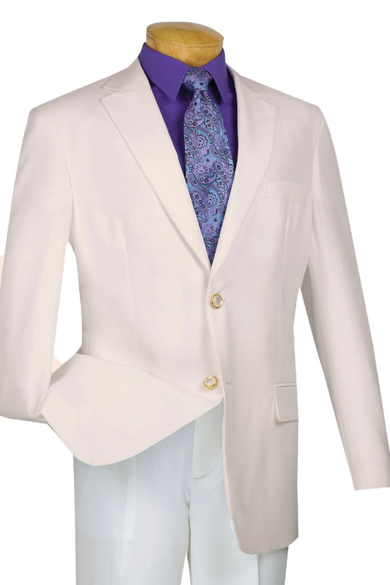 Mens 2 Button Poplin Dress Blazer in Ivory - XS